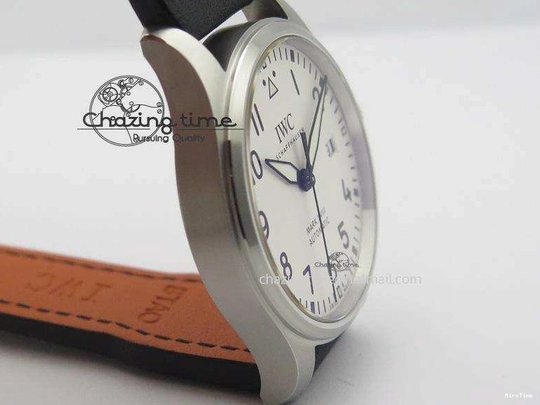MIROTIME 0305 Mark XVIII IW327002 SS Mk Maker Best Edition White Dial On Black Leather Strap A SunProtective 7298